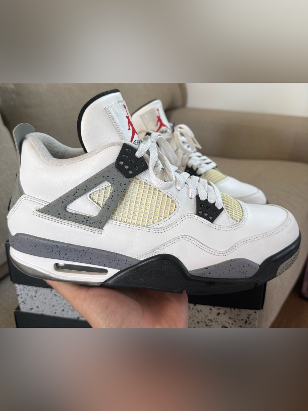 Nike Air Jordan 4 Retro White Cement 2012 Size 10.5 - Picture 3 of 8